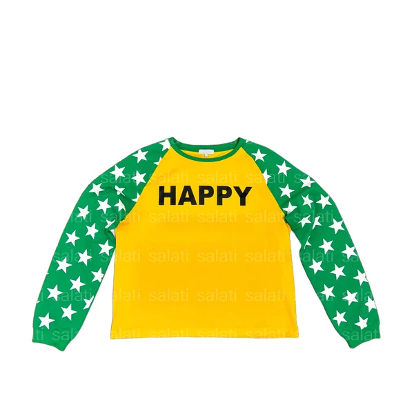 Custom Streetwear Patchwork Two Tone T-shirts Oversized 100% Cotton Graphic Tee Screen Printed Boxy Long Sleeve T Shirts for Men gallery 7