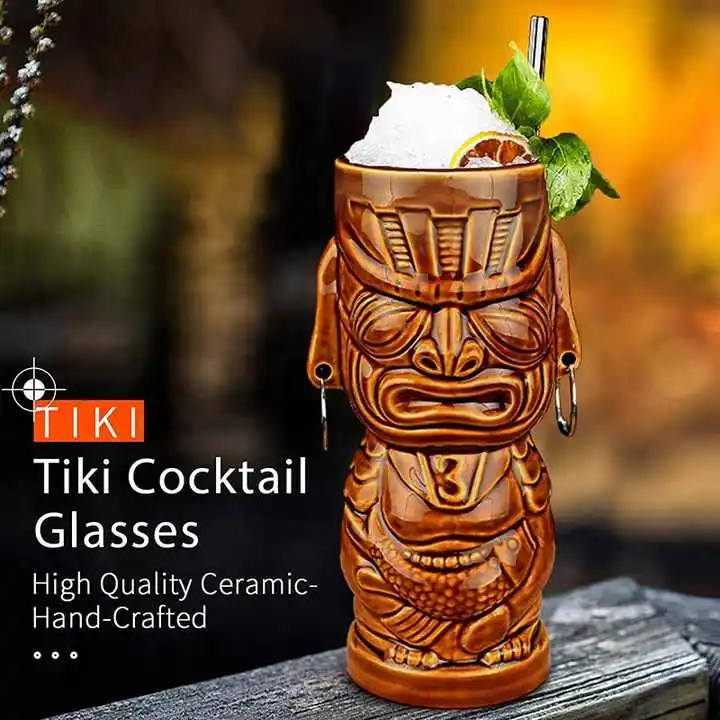 Oem Tiki Mugs Hawaiian Bar Ceramic Cocktail Tiki Glasses 12 Oz Custom ...