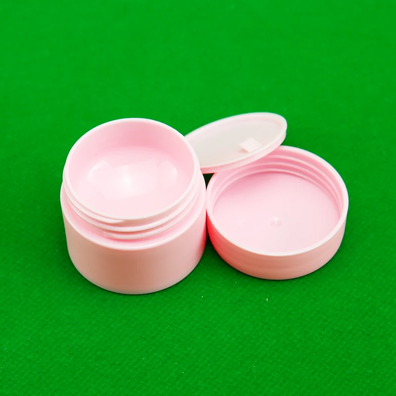 10g empty Pink Double Wall round Matte Face Cream Frosted Lip Balm Container pp cosmetic Plastic Jar with lid