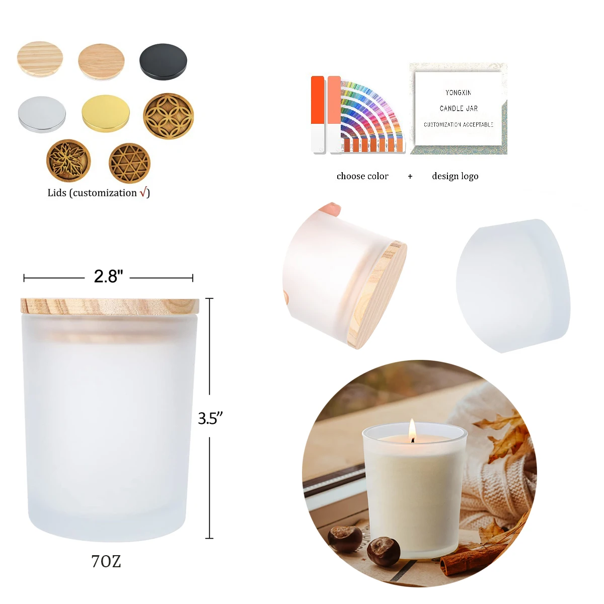 Transparent Clear Empty Glass Candle Jars - Perfect for DIY