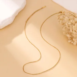 Factory 14K/18k Fine Chain Gold Plated Stainless Steel Choker Necklace 1mm 1.4mm 45cm 18inch for Gift