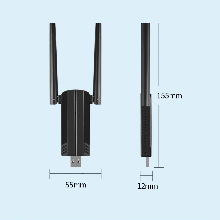 Dual Band 1800M WiFi6 USB Adapter - Realtek RTL8832BU, Support