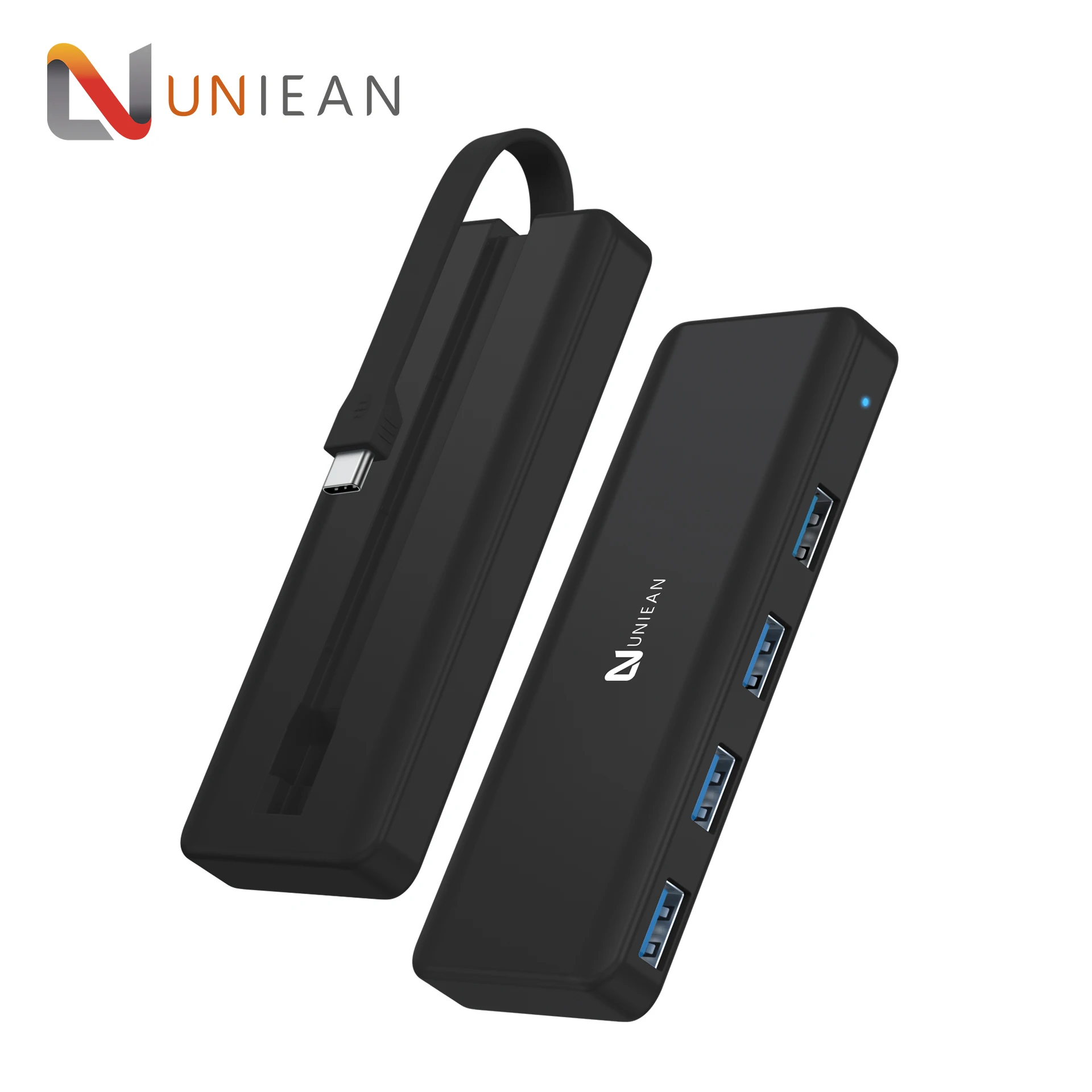 ABS Housing Type C Hub 4 Ports Usb-C to USB 3.0 5Gbps Splitter Converter USB C Hub for PC Laptop with RGB Light