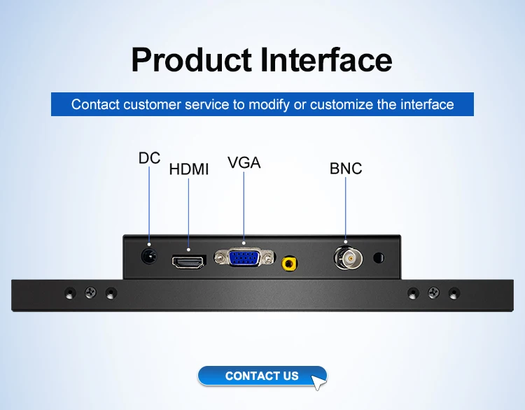 Bolinia Factory 10 / 10.1 / 10.4 / 10.8 Inch Touch Screen VESA Wall Mounted Metal Monitor Industrial Monitor