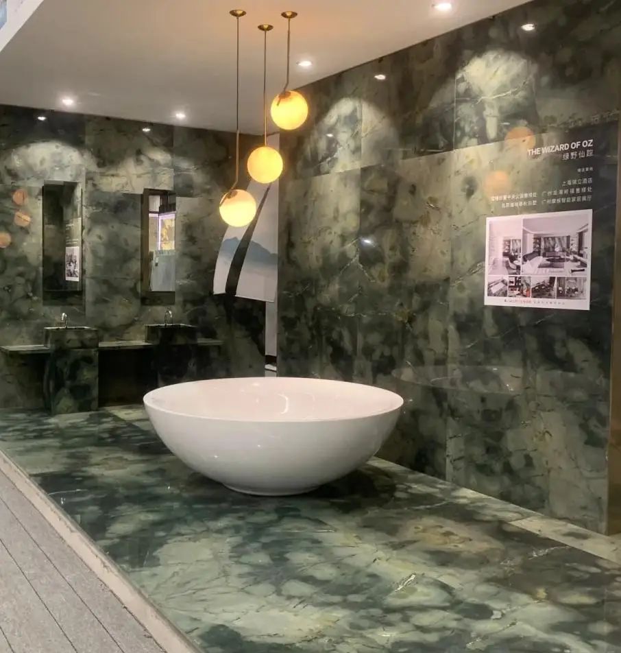 product custom dark green marble flooring tiles modern striped apple polish marble stone for hotel big slab marble floors export-7