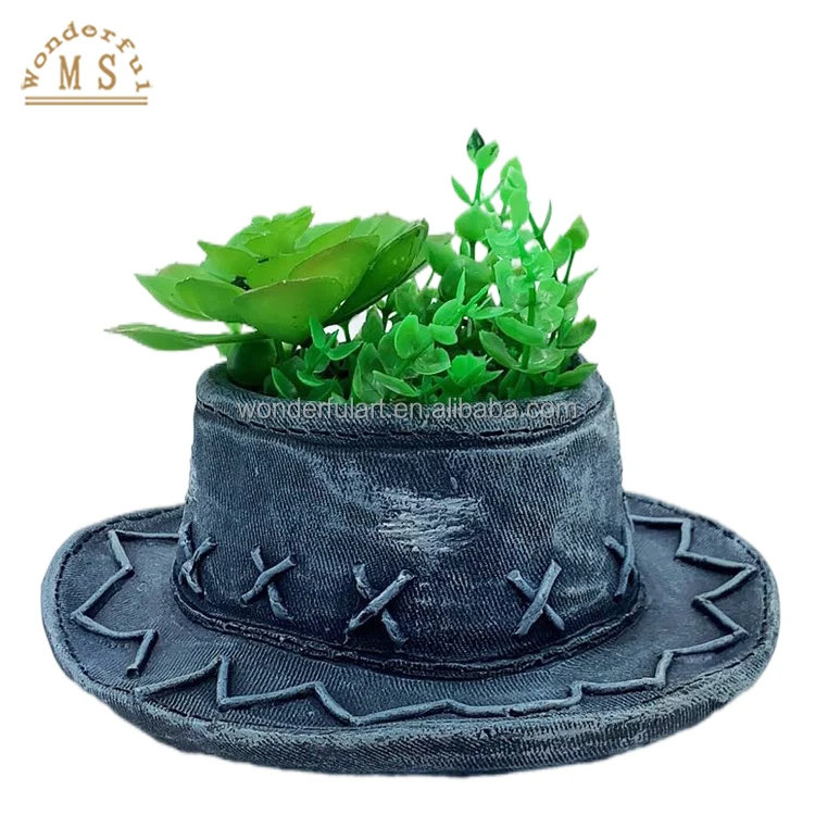 OEM Resin  jean clothes flowerpot Flower Garden cowboy suit shoes hat Pot Plant Planter VASE