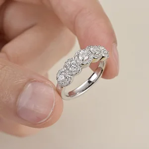 High-quality Luxury Eternal Bright 925 Silver Rings Women Elegant Classic Engagement Big Stone Rings Fine Wedding Jewelry