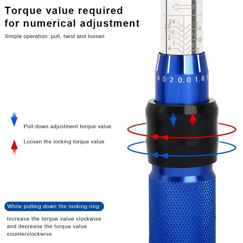 Torque Wrench Set 15Pcs 1/4" 2-24Nm Dual Direction Bike Allen Key Tool Socket Spanner Professional Bicycle Motorcycle Repair Kit