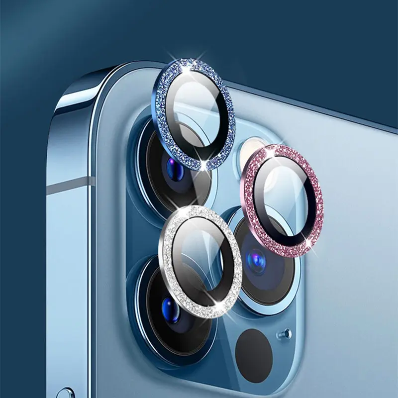 Для iPhone 11 12 13 Pro Max Защита объектива камеры, 9H закаленное стекло для камеры защита экрана Алмазный для iPhone 13