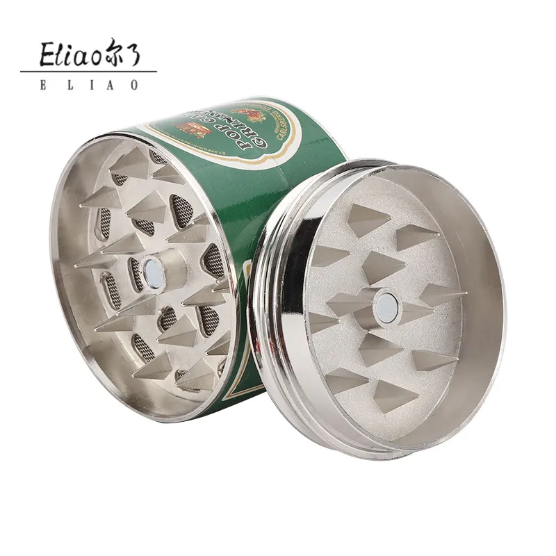 tobacco grinders for sale Erliao Hot Sale Tobacco Grinder Cans Modeling 3 Layer Metal Herb Grinder  Smoking Pipes Grinders