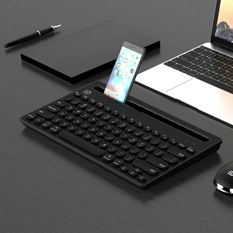 FD IK3381 Wireless Keyboard Dual Channel Multi Device Universal  Wireless Keyboard Portable Slim With 20m Connection