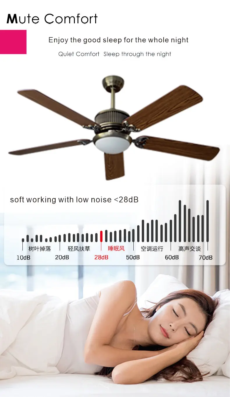 Top Selling Product Metal Body Collocation Frequency Conversion Remote Control LED Ceiling Fan