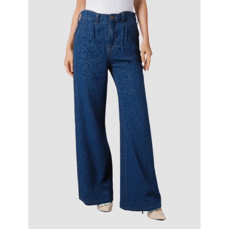 2025 New High Waist Wide Leg Jeans for Women Retro American Casual Trousers Slimming Straight Leg Loose Fit Denim Pants