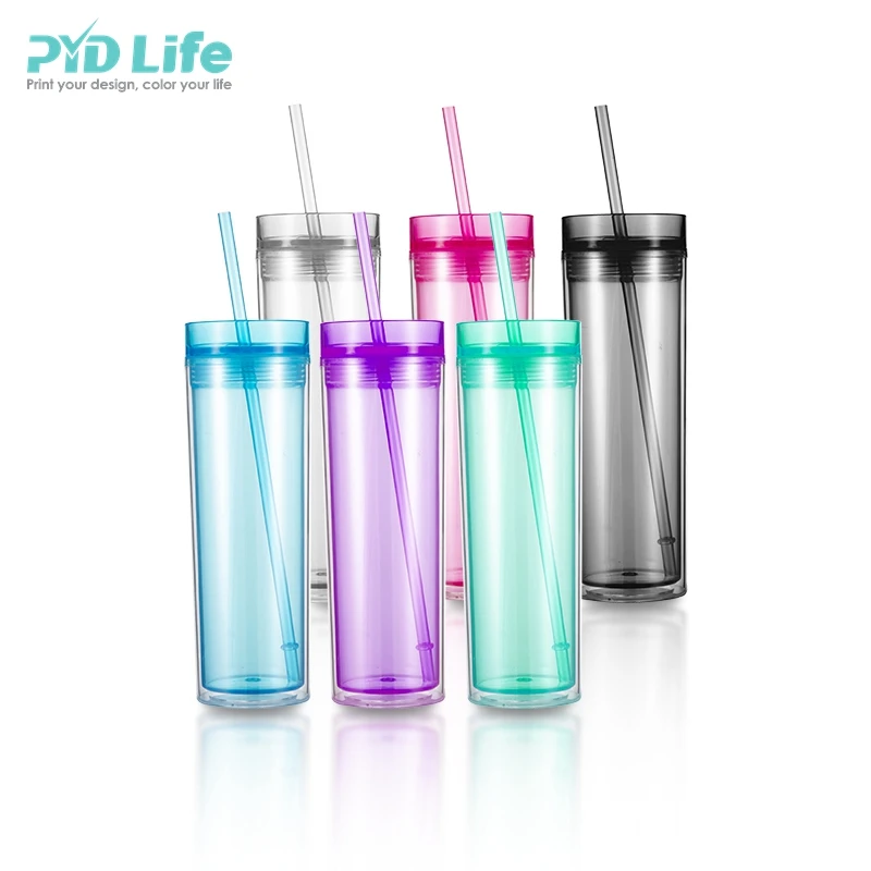 PYD Life новейший прозрачный 16 унций тонкий стакан с двойной стенкой пластиковый