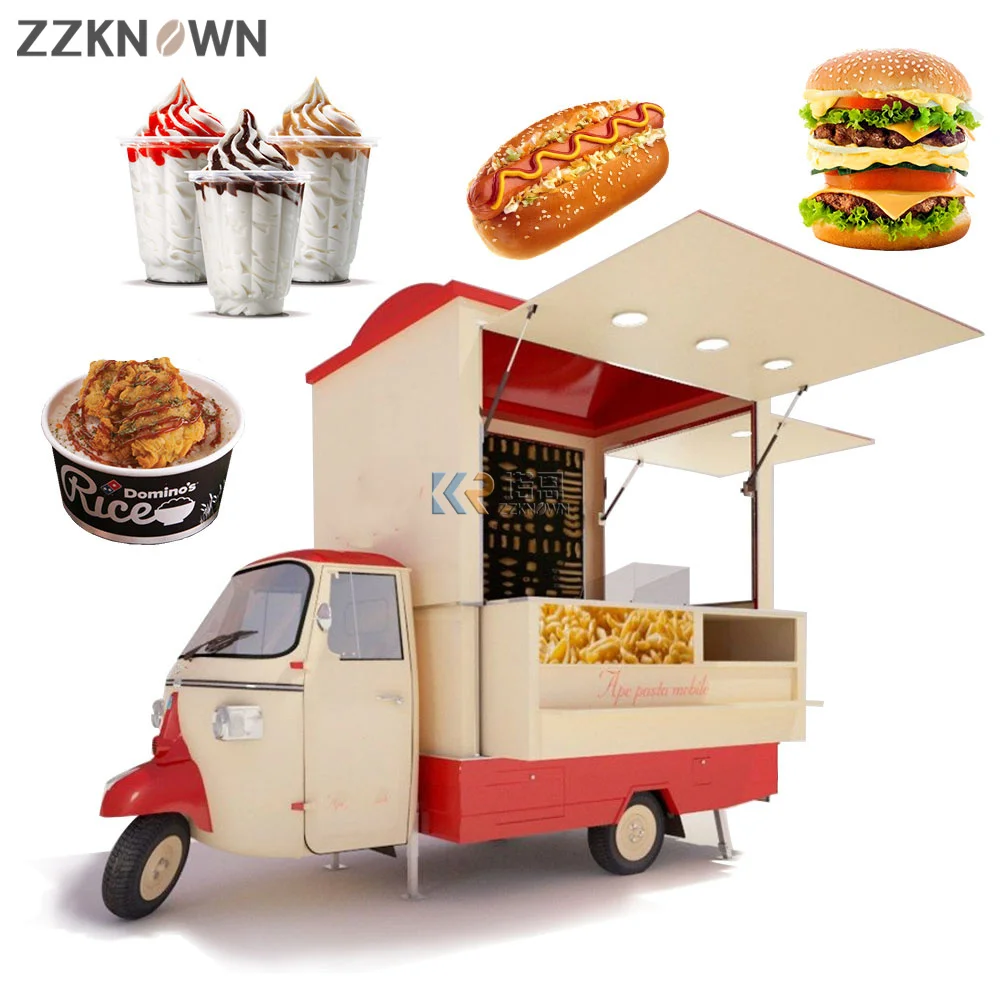 屋外キッチンカー、電動三輪車、軽食・コーヒー販売車、移動式キッチン