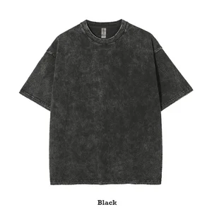 Customized Retro 100% Cotton 250g Short Sleeve Neck Loose Direct Spray Print Design Snowflake Print Men T-Shirt