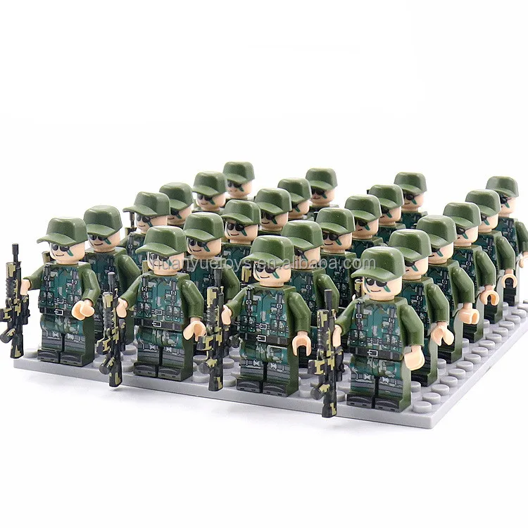24 pièces/ensemble soldats militaires de la seconde guerre mondiale fusil  armes figurines pièces blocs assemblage bricolage modèle Kits de