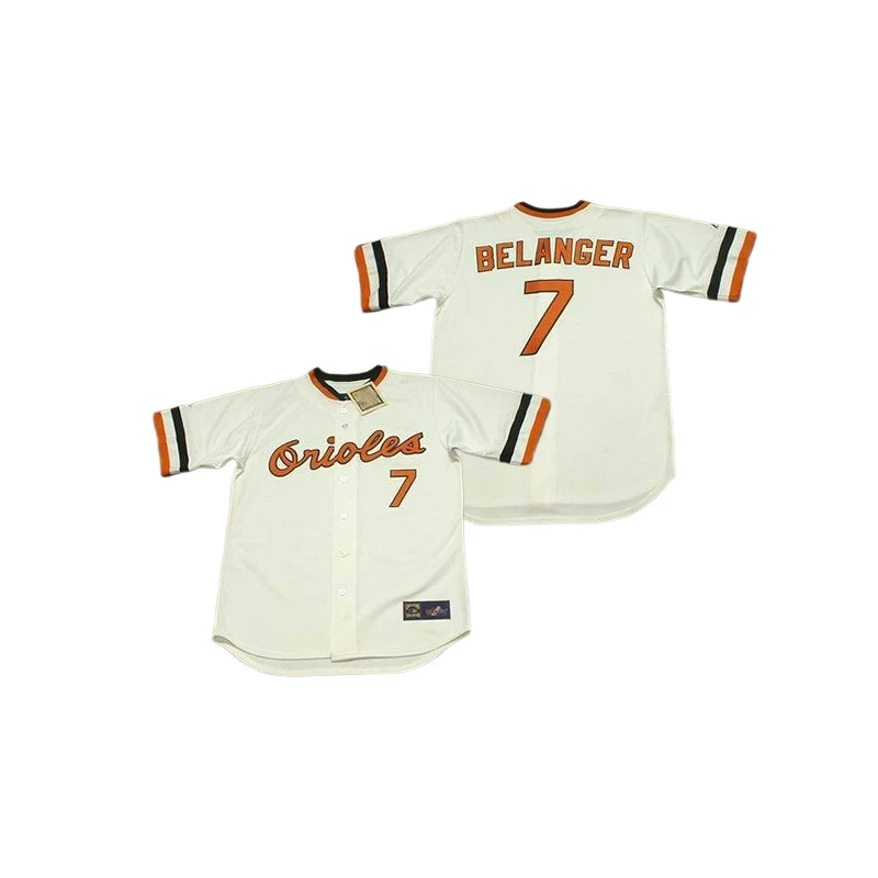 Wholesale Men's Baltimore 7 MARK BELANGER 8 ANDY ETCHEBARREN 8 CAL RIPKEN 9 BRADY  ANDERSON Throwback baseball jersey Stitched S-5XL From m.