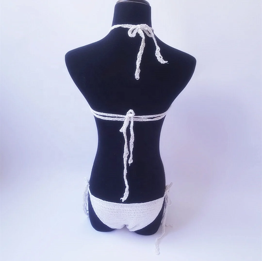 Designer Fancywork Women Sexy Crochet Swimwear Halter Neck Bathing Suits for Women Swimsuit Women Swimwear Crochet