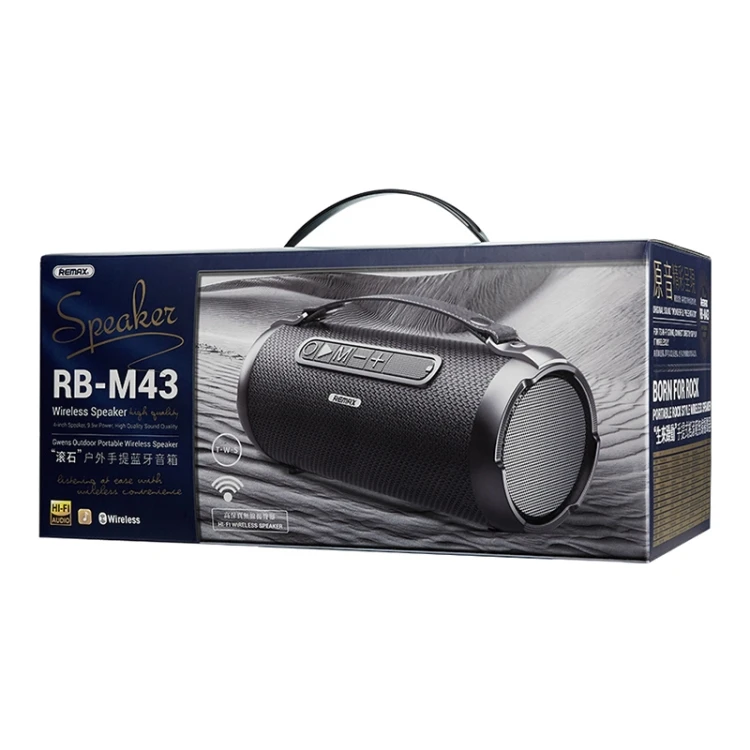 REMAX RB-M63 Altavoz Bluetooth impermeable para exteriores Subwoofer  portátil deportivo de sonido pequeño (Piedra de