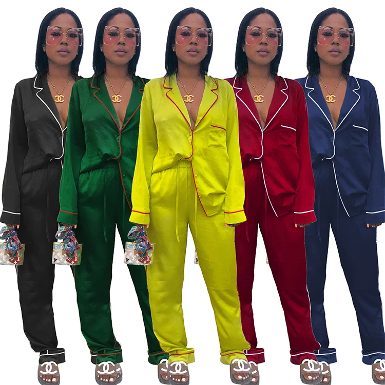 Women Silk Pajama Sets 