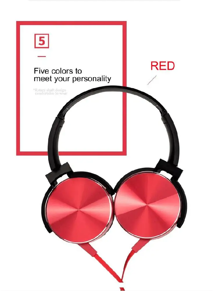 Extra Bass Wired Headphones 3.5mm AUX Gaming Headset Foldable Portable Adjustable Earphone For Computer PC Phones Auriculares - ANKUX.COM