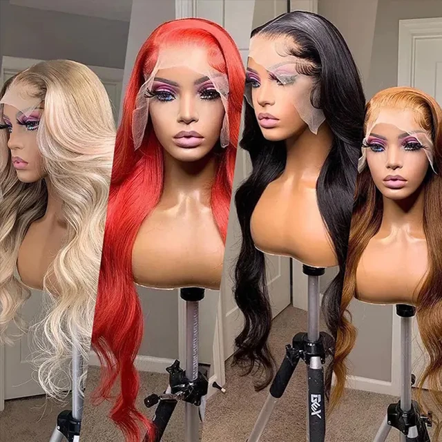 Human hair wigs Cheap wholesale Vendor Full Lace wigs human hair no glue lace front 30inch frontal wig