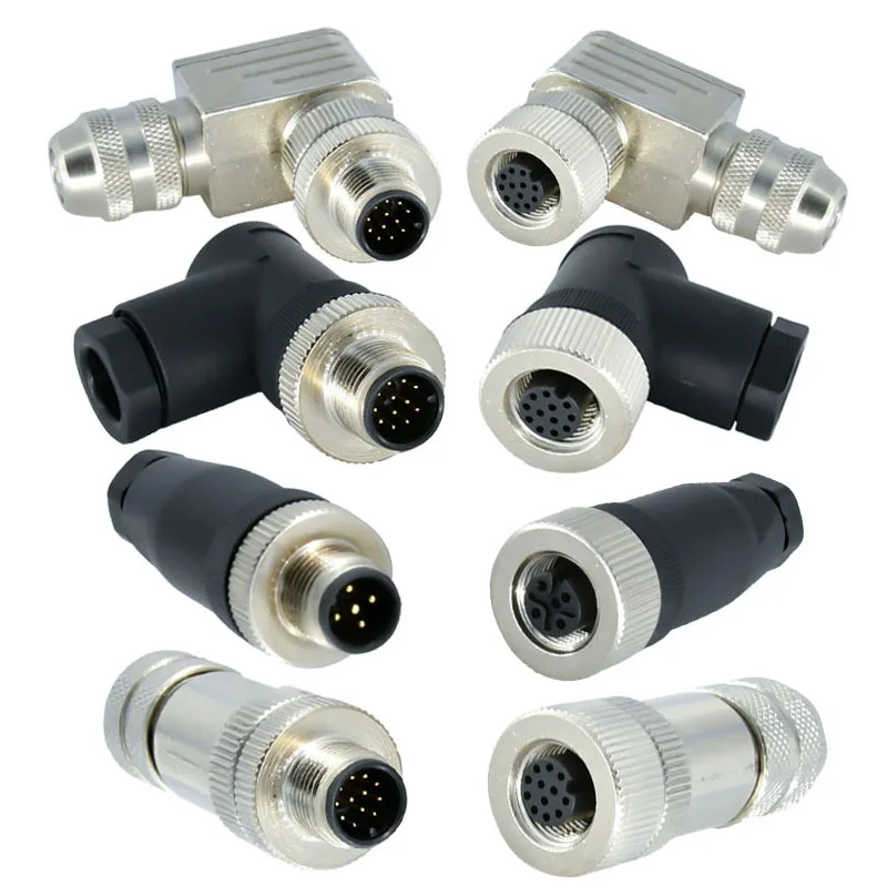 Custom 3 4 5 8 12 17 Pin M12 Assembly Connector Male Female Waterproof 3Pin 4Pin 5Pin 8Pin 12Pin 17Pin M12 Connector