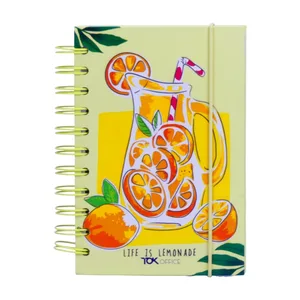 Customizable A5 Size Spiral Hardcover Notebook Round Corner Diary Journal for Students Made From Paper Cover