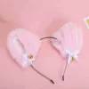 Cerchietto con campanello per orecchie di gatto rosa