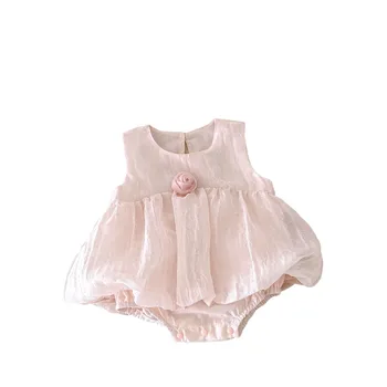 2024 new arrival baby romper solid color baby onesies sleeveless summer infant clothes pink fashion newborn jumpsuits