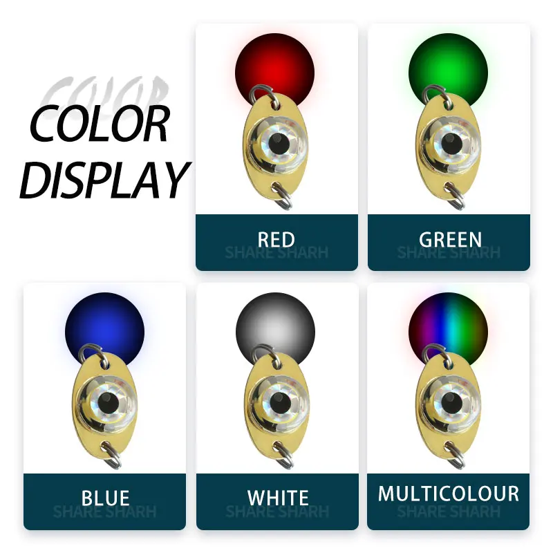 Customized LED Mini Fisheye Light Squid Trap Lure Deep Drop Underwater Eye Shape Fishing Light for Attracting Flashing Lamp