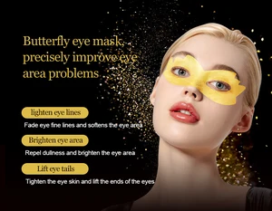 Lint Free Custom Private Label Organic Glitter Dark Circles Fine Lines Collagen Undereye Bag Mask 24k Gold Foil Eye Pads Patches