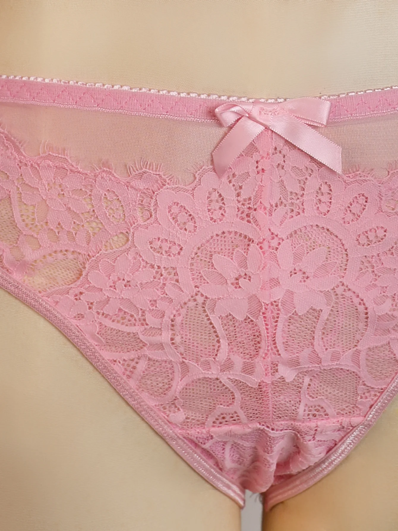 Three Point Bra SMOOTH Plus Size Erotic Lingerie Embroidered Semi-Sheer Lace Sexy Three ...