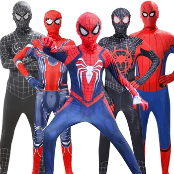 Red Halloween Cosplay Spider Man Bodysuit Costume Spiderman Kid Suit Costume