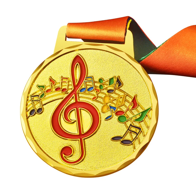 German Carnival Gold Music Medals Plate Craft With Medal Box Display