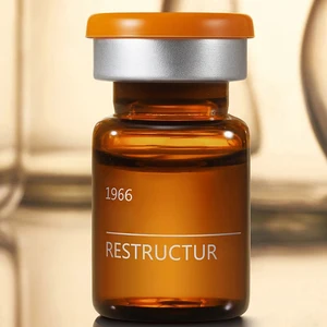 Cosmetic Injection Glass Vials Flat Amber Tube with Cork Aluminum Plastic Caps for Skin Care Serum and Eye Drops