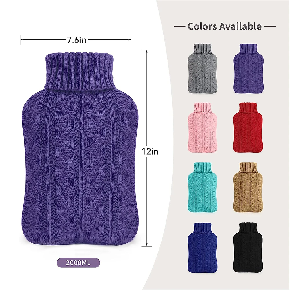 wholesale high-density pvc thickened explosion-proof warm hot water bag transparent knit cover