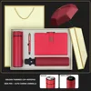 Rouge-Bouteille d'eau/carnet/stylo/parapluie