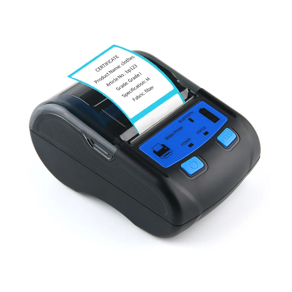 Portable 58mm Thermal Label Maker Wireless BT Label Printer Barcode Printer  with Rechargeable Battery Compatible with Android iOS Windows for Retail
