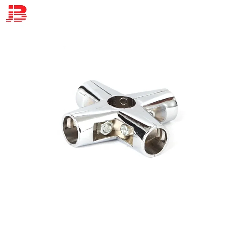 2 ways chrome 25mm steel pipe connector and  round tubing Joiners Joker 25mm