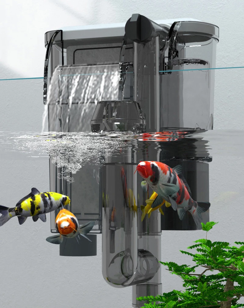 Jeneca Aquarium Waterfall External Hanging Filter Fish Tank Transparent