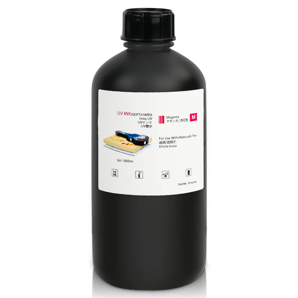 6 Color Uv Printer Ink Fast Curing Uv Ink 1000ml LED Hard UV Ink for Epson XP600 R1390 L1800 L805 TX800 DX8 DX5 DX6 DX7 Printer