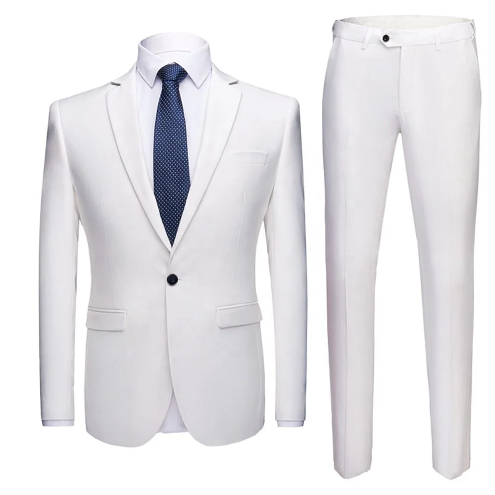 Costume Three Pieces Coat Pant Official Men's Slim Fits Suits High ...