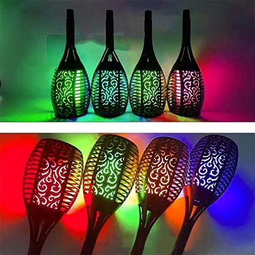 7 Changing Color Solar Outdoor Light Torch Christmas Landscape Decoration Garden Driveway Lawn Flickering Dancing Flame Lighting