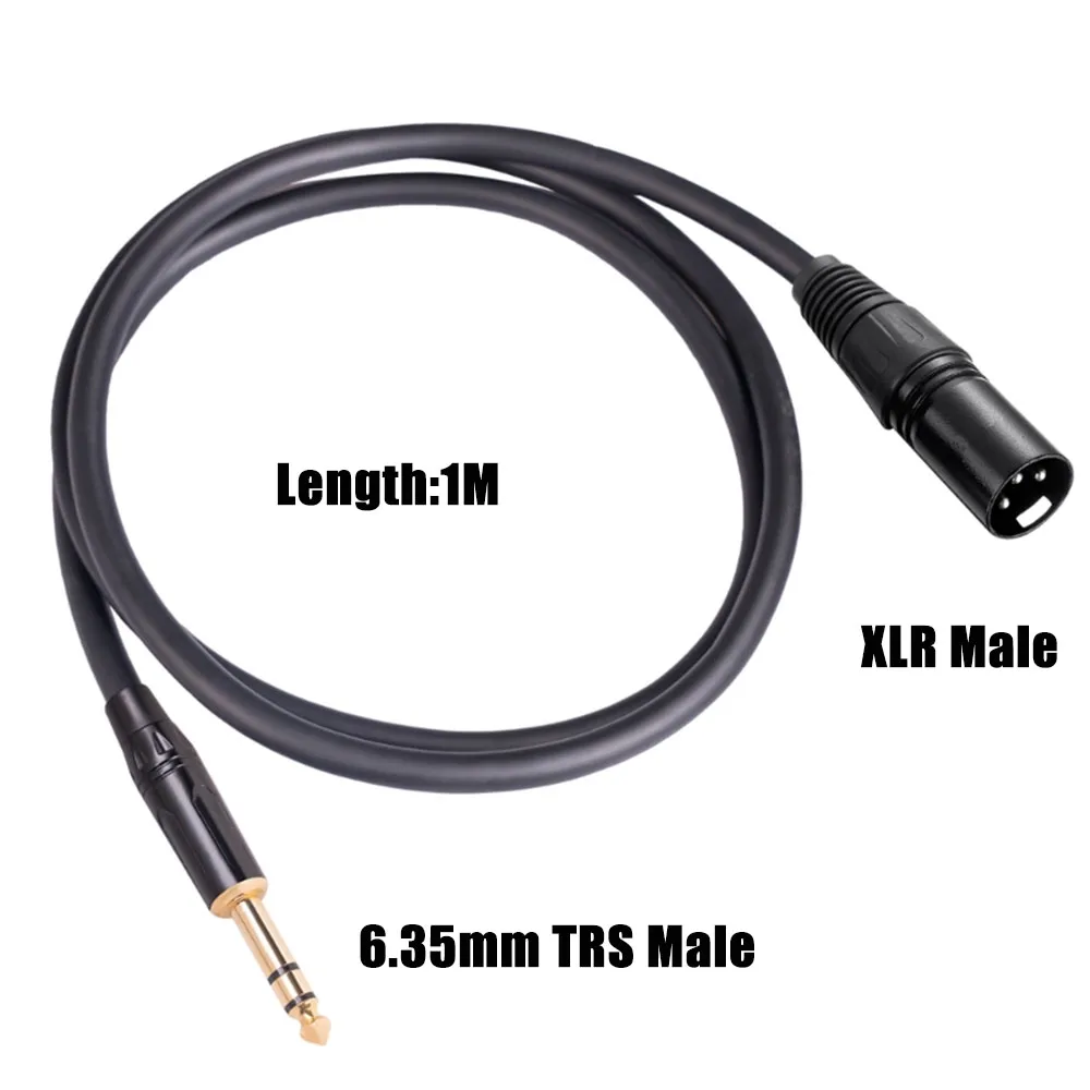 1M 6.35mm1/4インチTRSオス-XLRオスオーディオステレオマイク