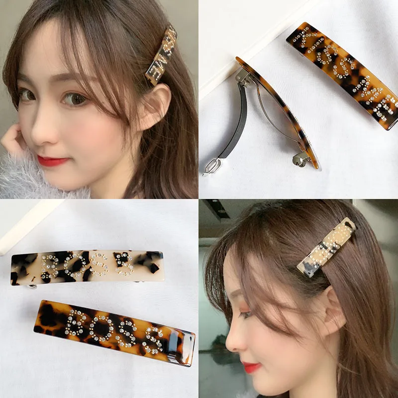 Ацетатная заколка с леопардовым