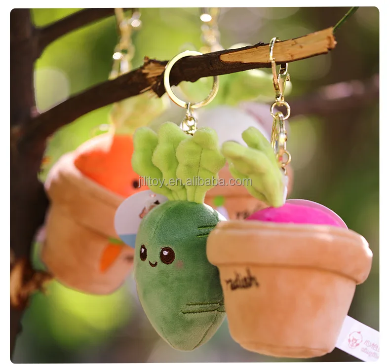 Dropshipping Custom Plush Keychain Carrot Potted Cute Cartoon Soft Stuffed Custom Plush Doll Toys Keychain Pendant Animal Toys
