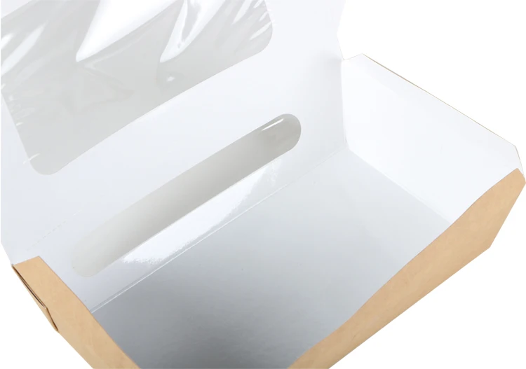 
 Бумажный контейнер для фаст-фуда, коробка из крафт-бумаги для салата с окном  