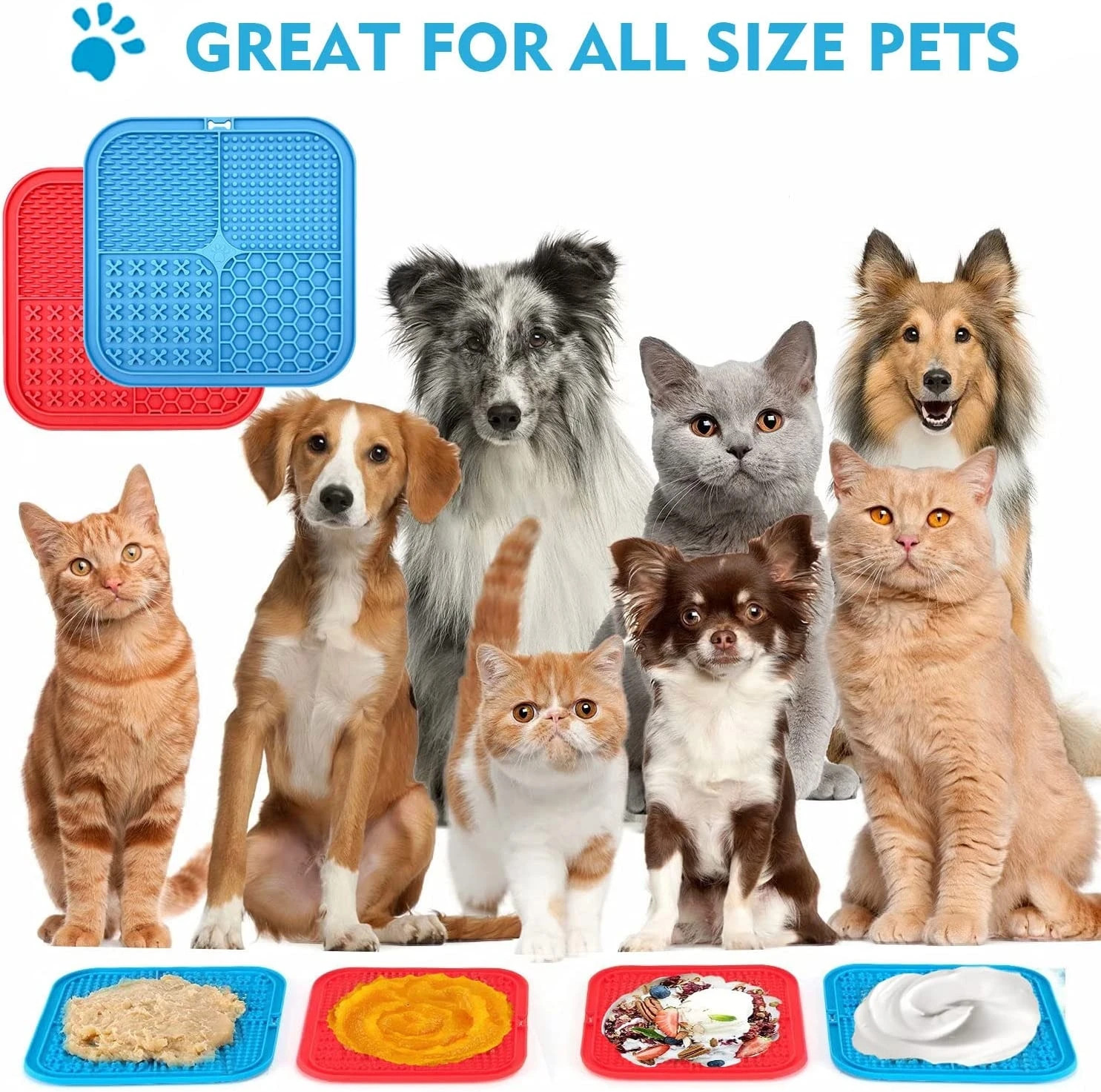 Custom Pet Pad Silicone Anxiety Relief Alternative Slow Eating Licking Mat Dog to Slow Feeder Dog Bowls